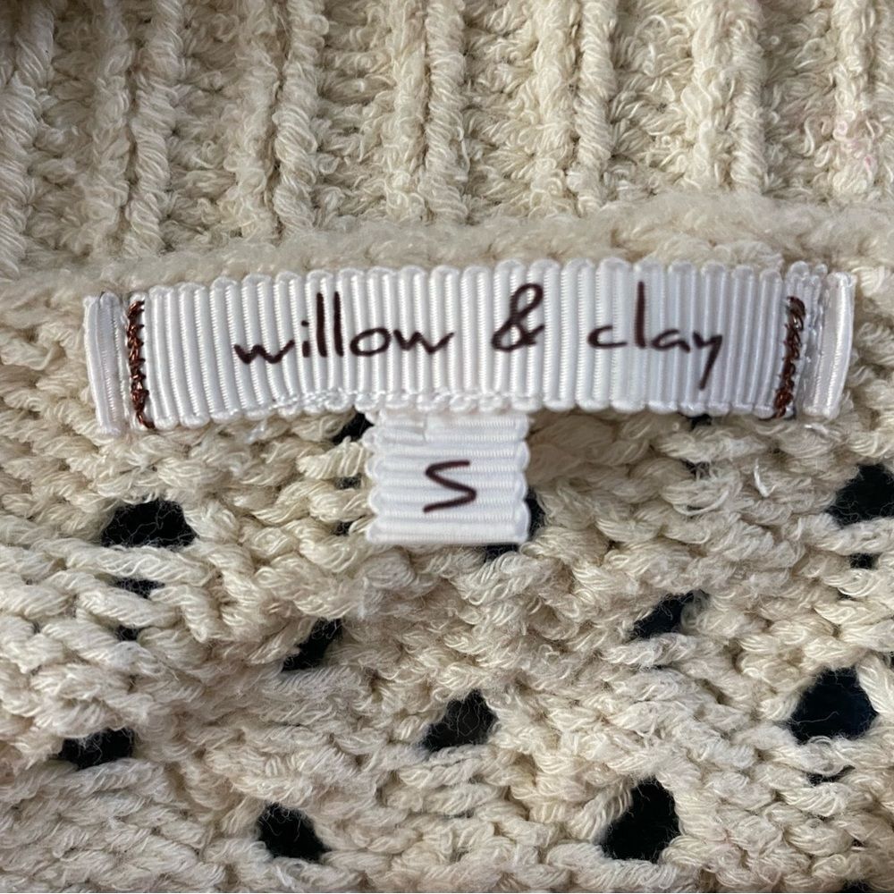 WILLOW & CLAY open-knit Crochet 
 sweater cottage chic soft delicate sz S EUC - Picture 4 of 15